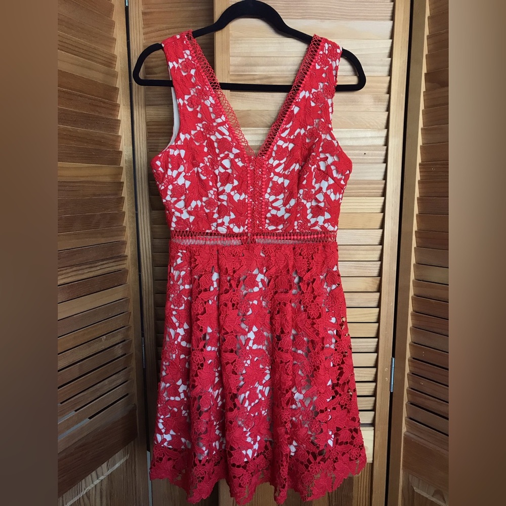 Red Alya lace dress from Francesca’s
